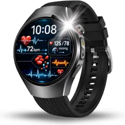 Smartwatch Męski Zegarek Angelo AT116 czarny Rozmowy Ciśnienie EKG AMOLED Puls Menu PL